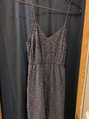 Ecoté Anthropology Size Small Silk Button Up Mini Dress With Purple Print